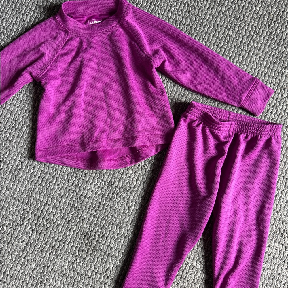 L.L. Bean Magenta Kids' Thermal Set